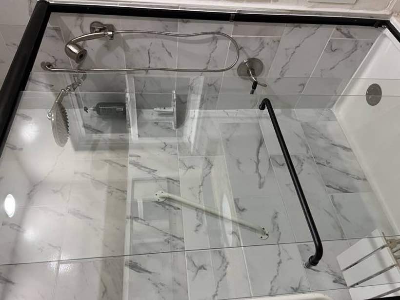 Tiled shower